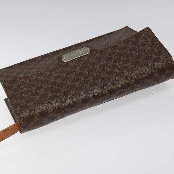 CELINE Macadam Canvas Shoulder Bag Pvc Gold Brown - Picture 6 of 13